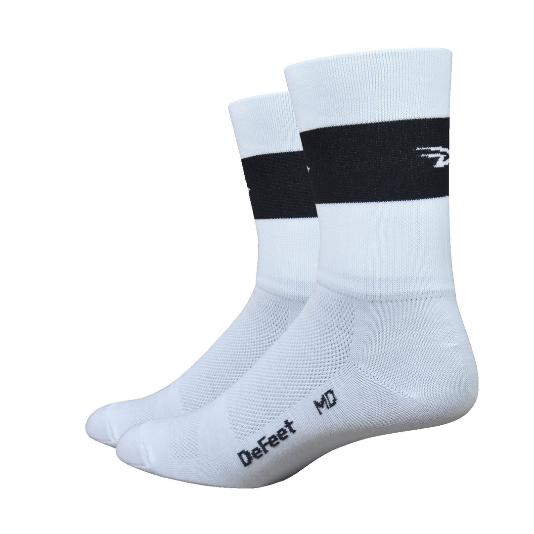 Aireator 5" Team DeFeet (White w/Black Stripe)
